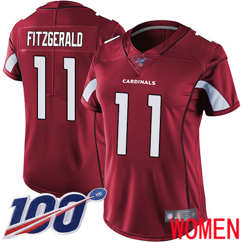 Arizona Cardinals Limited Red Women Larry Fitzgerald Home Jersey NFL Football 11 100th Season Vapor Untouchable